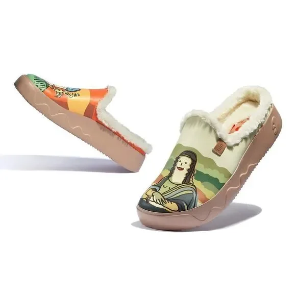 UIN Women's Mules Household Slippers Slip On (Van Gogh and Mona Lisa 2 ) - Picture 4 of 9